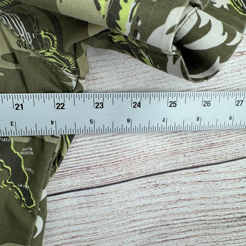 Off the Grid Baja Mexico Print Vented Button Down Shirt Mens Large Green Beige - Picture 10 of 11